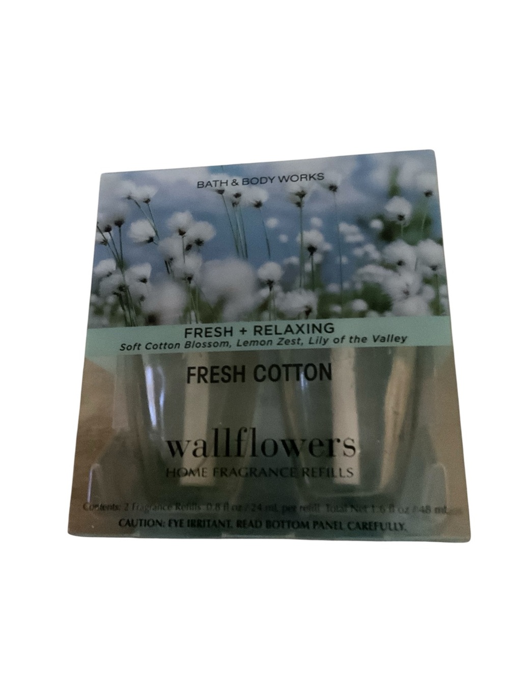 Bath & Body Works Fresh Cotton Wallflowers Refill - Blue, White